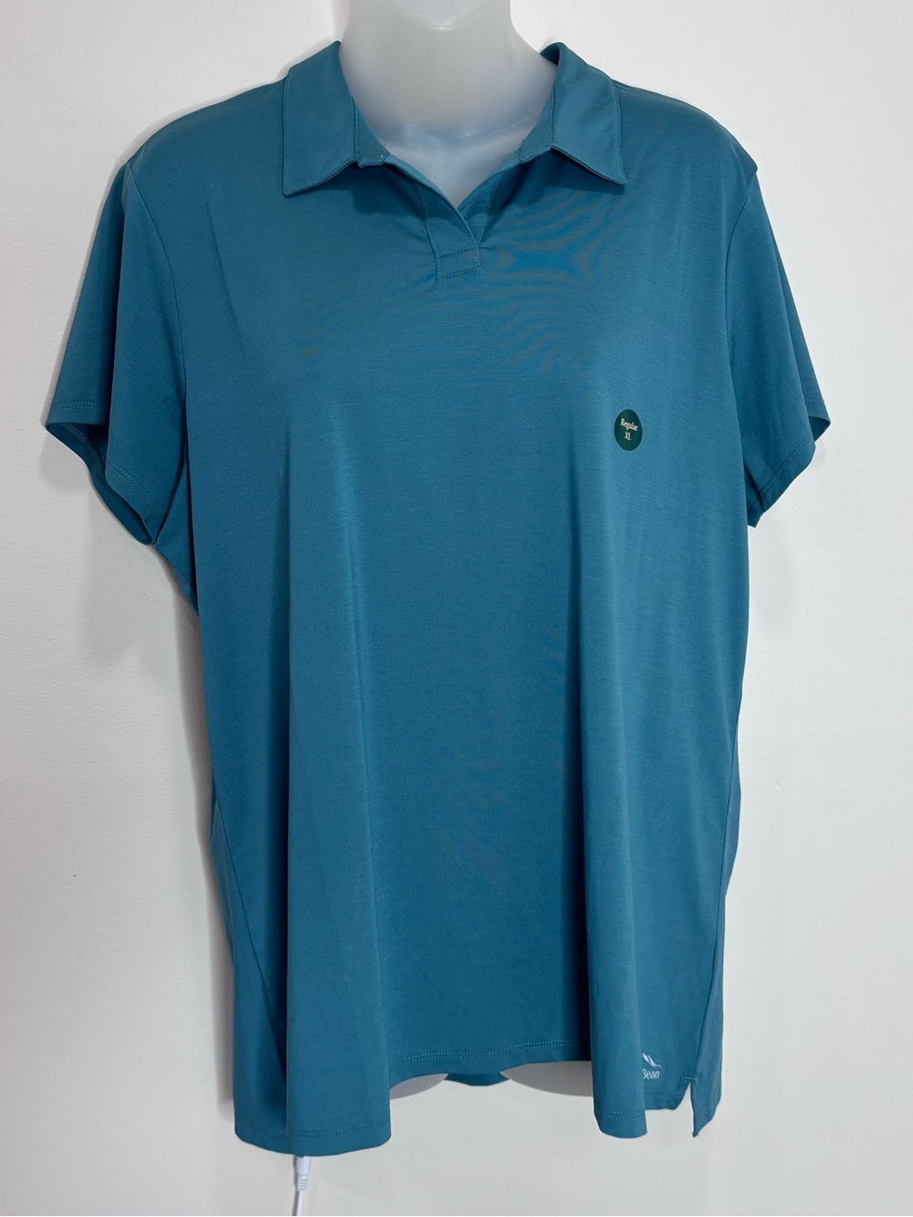L.L. Bean Men's blue green Teal Short-Sleeve Polo shirt top size XL NWT new